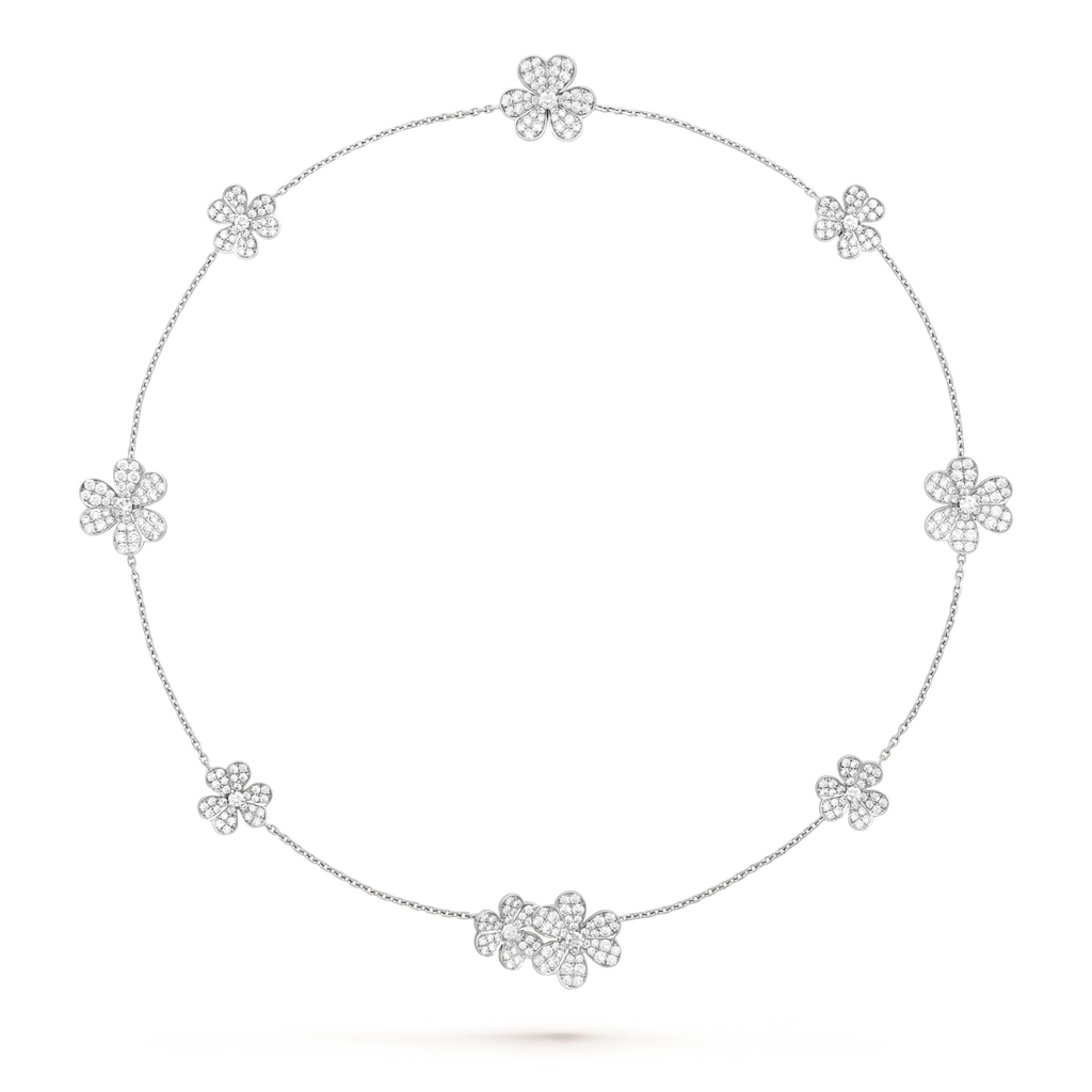 FRIVOLE SILVER 9 FLOWERS NECKLACE
