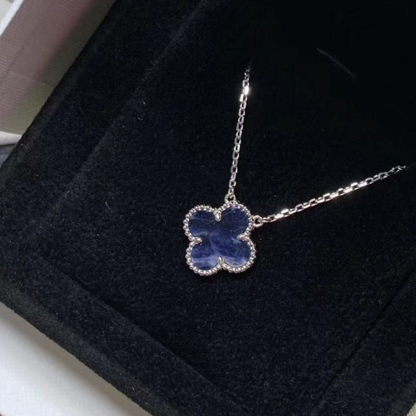 COLLIER PIETERSITE TRÈFLE 15 MM ARGENT
