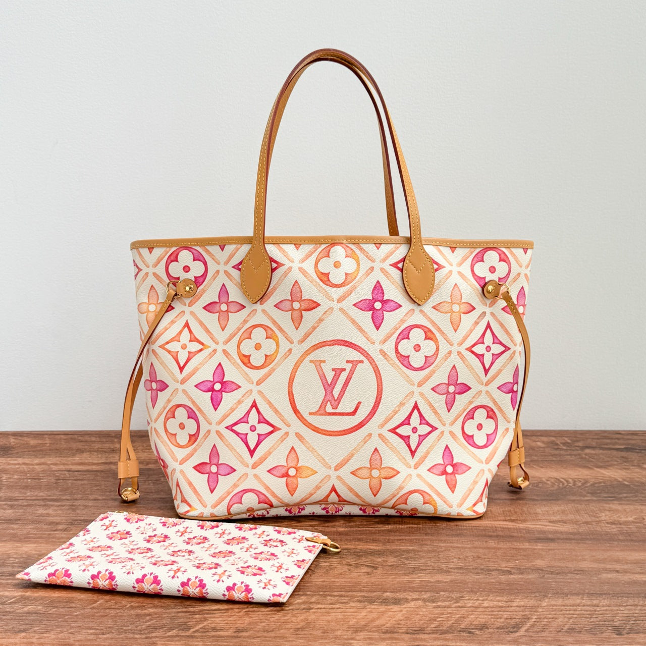 TOILE MONOGRAMME CORAIL NEVERFULL MM 31CM