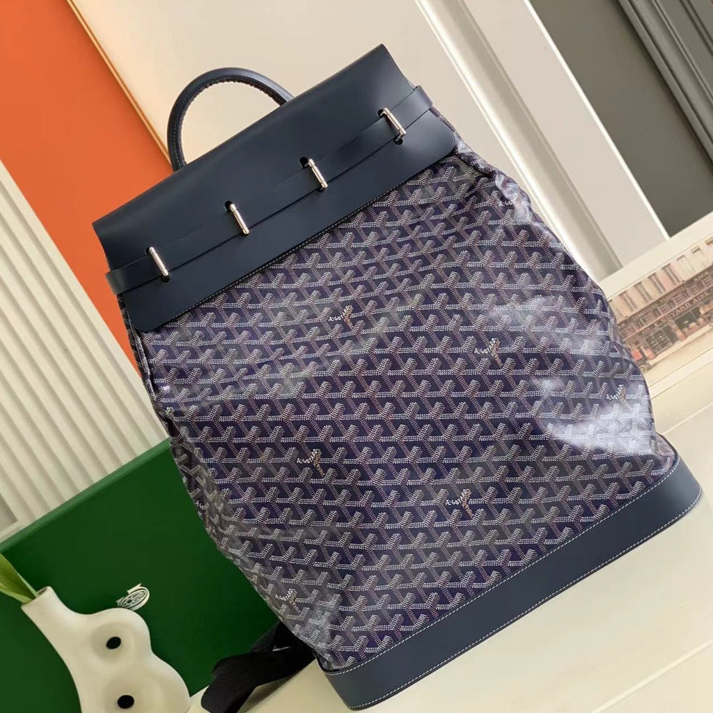 SAC GOYA STEAMER PM 48CM TOILE BLEU MARINE