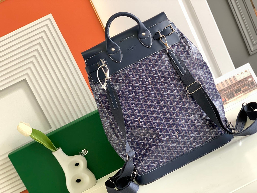 SAC GOYA STEAMER PM 48CM TOILE BLEU MARINE