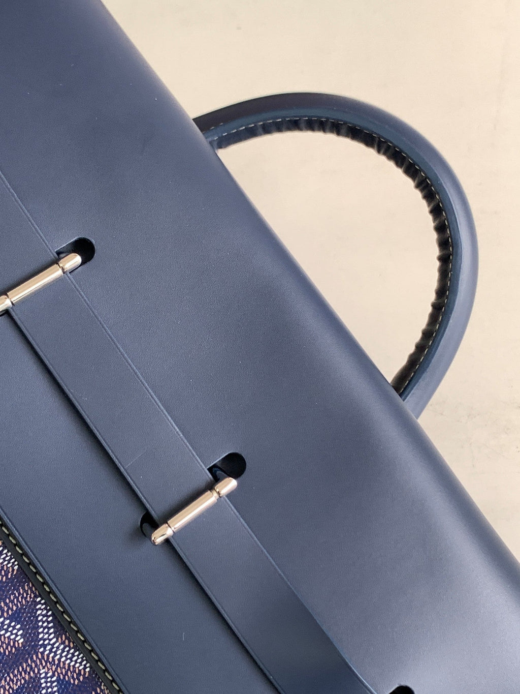 SAC GOYA STEAMER PM 48CM TOILE BLEU MARINE