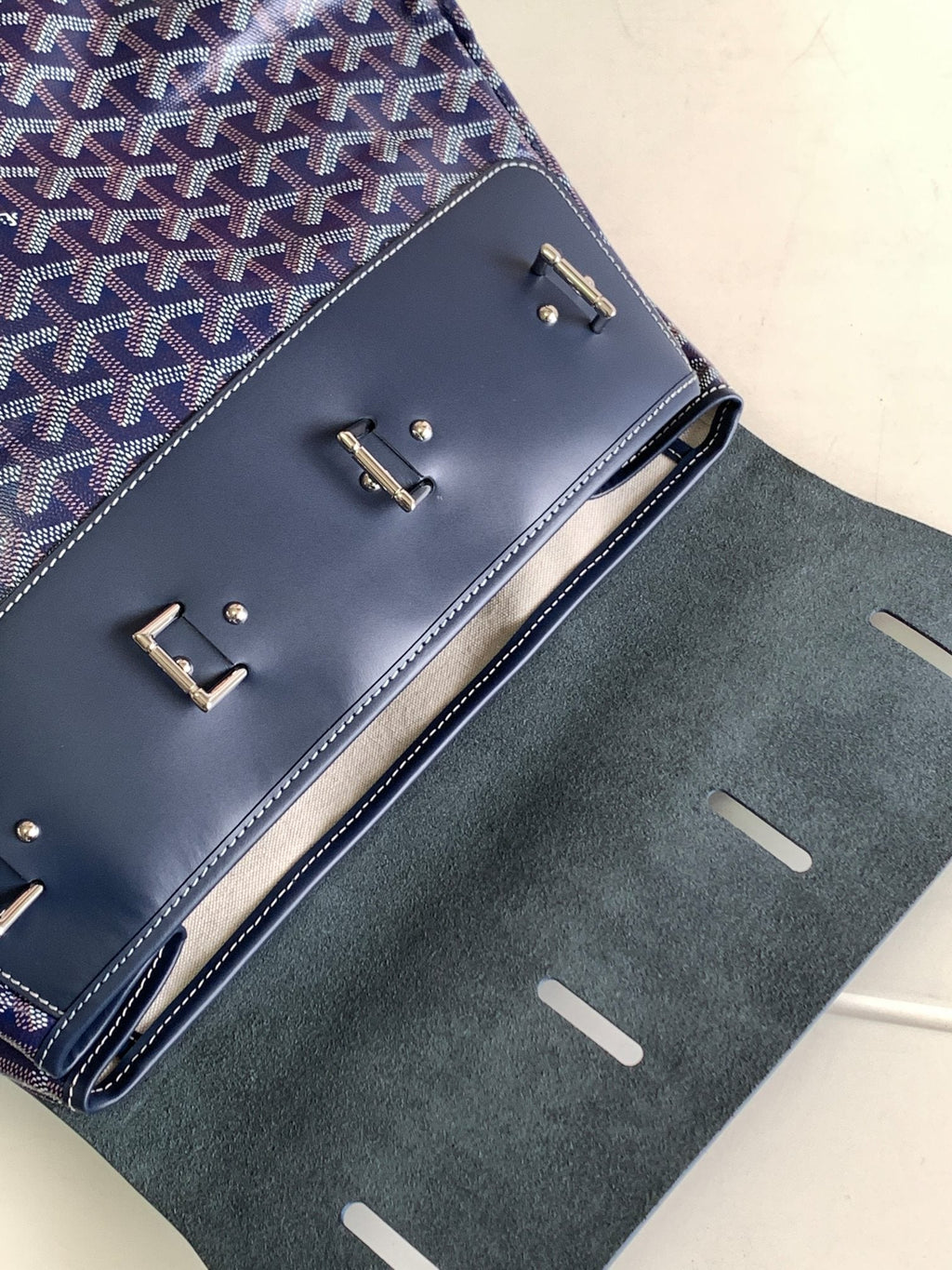 SAC GOYA STEAMER PM 48CM TOILE BLEU MARINE