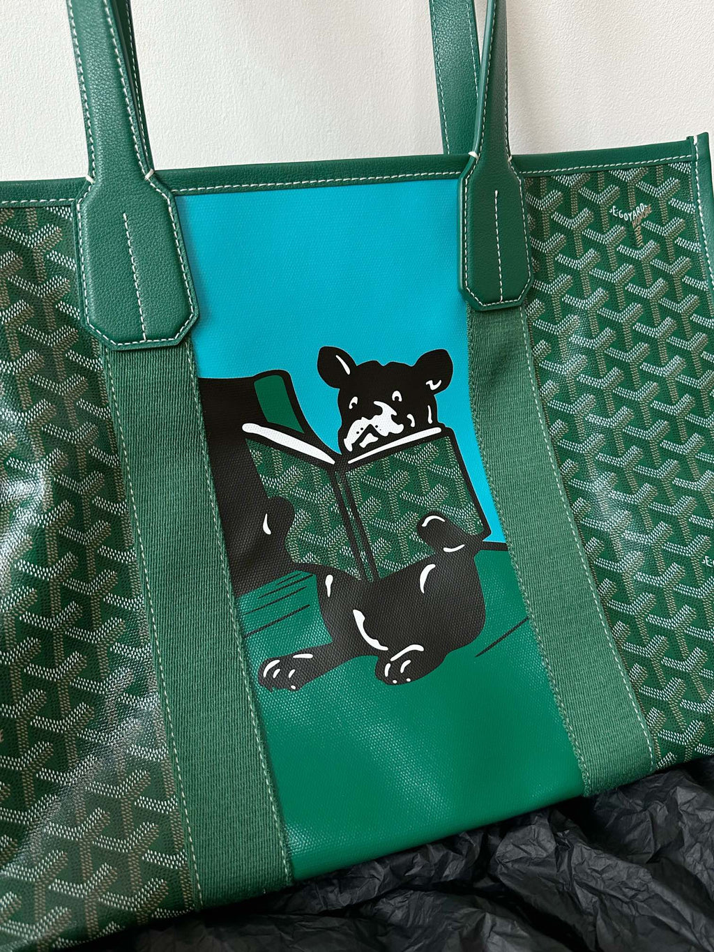 GOYA VILLETTE TOTE 45CM GREEN CANVAS