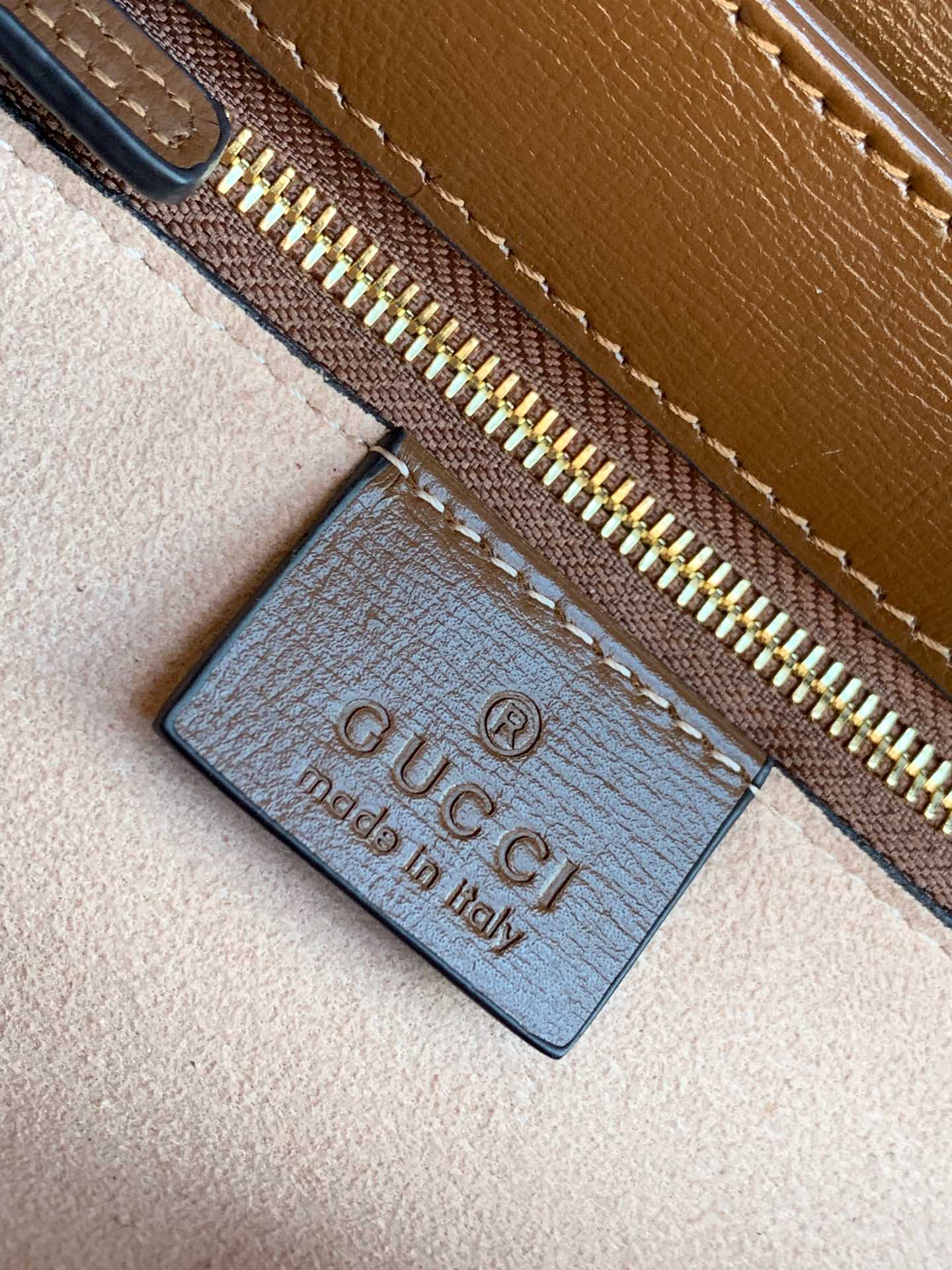 SAC À MORS GG 1955 25 CM EN CUIR DE VEAU MARRON QUINCAILLERIE DORÉ