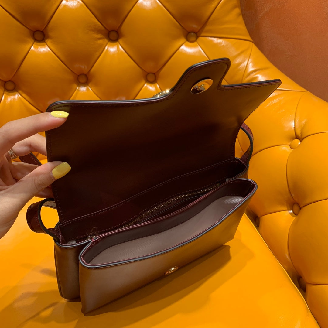 SAC GG ARLI 25 CM EN CUIR DE VEAU BORDEAUX QUINCAILLERIE DORÉ