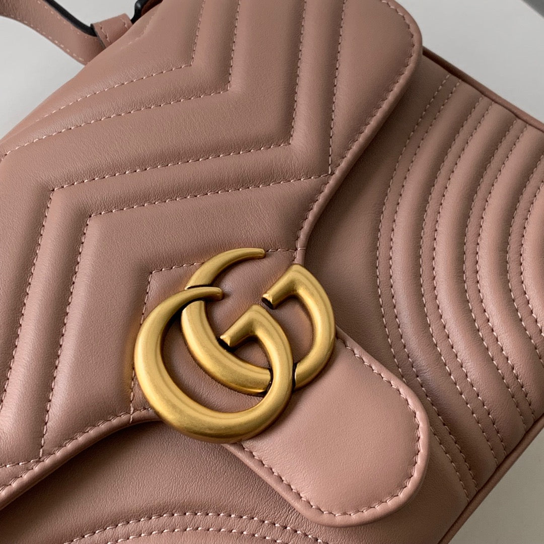GG MARMONT 26,5 CM CUIR DE VEAU BEIGE FONCÉ QUINCAILLERIE DORÉ