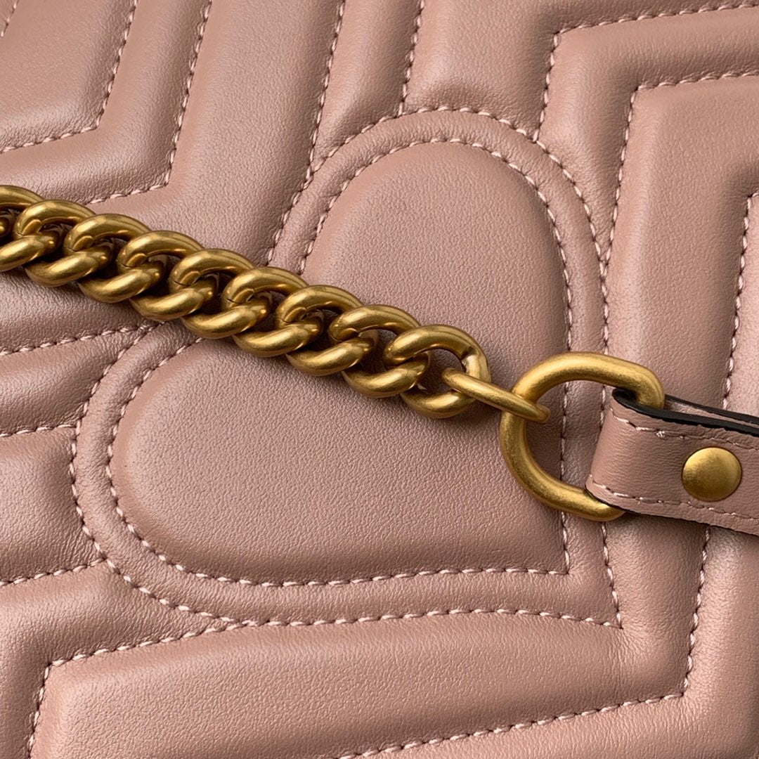 GG MARMONT 26,5 CM CUIR DE VEAU BEIGE FONCÉ QUINCAILLERIE DORÉ