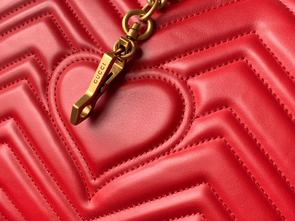 GG MARMONT 26,5 CM CUIR DE VEAU ROUGE QUINCAILLERIE DORÉ