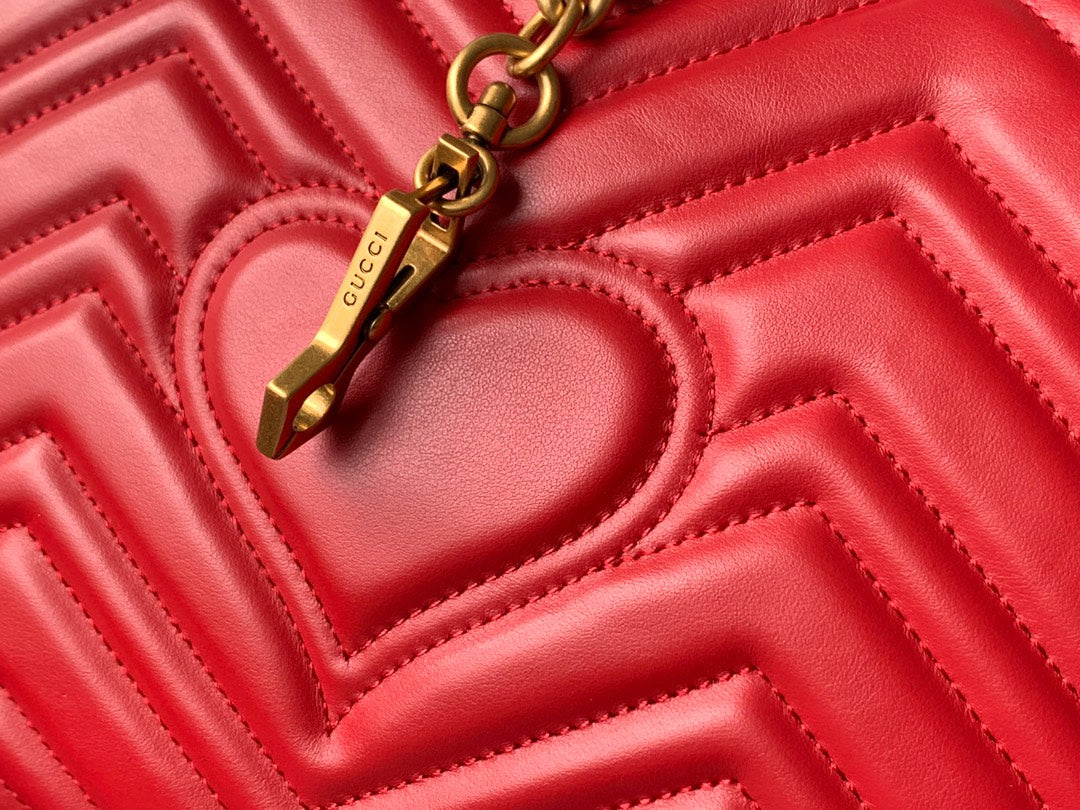 GG MARMONT 26,5 CM CUIR DE VEAU ROUGE QUINCAILLERIE DORÉ