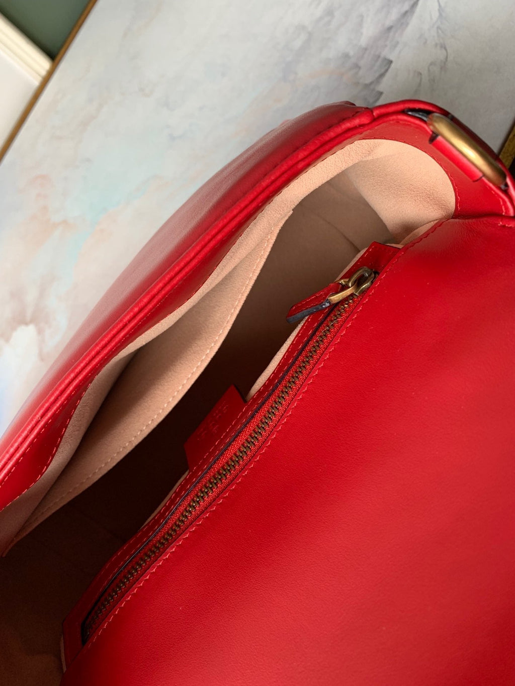 GG MARMONT 26,5 CM CUIR DE VEAU ROUGE QUINCAILLERIE DORÉ