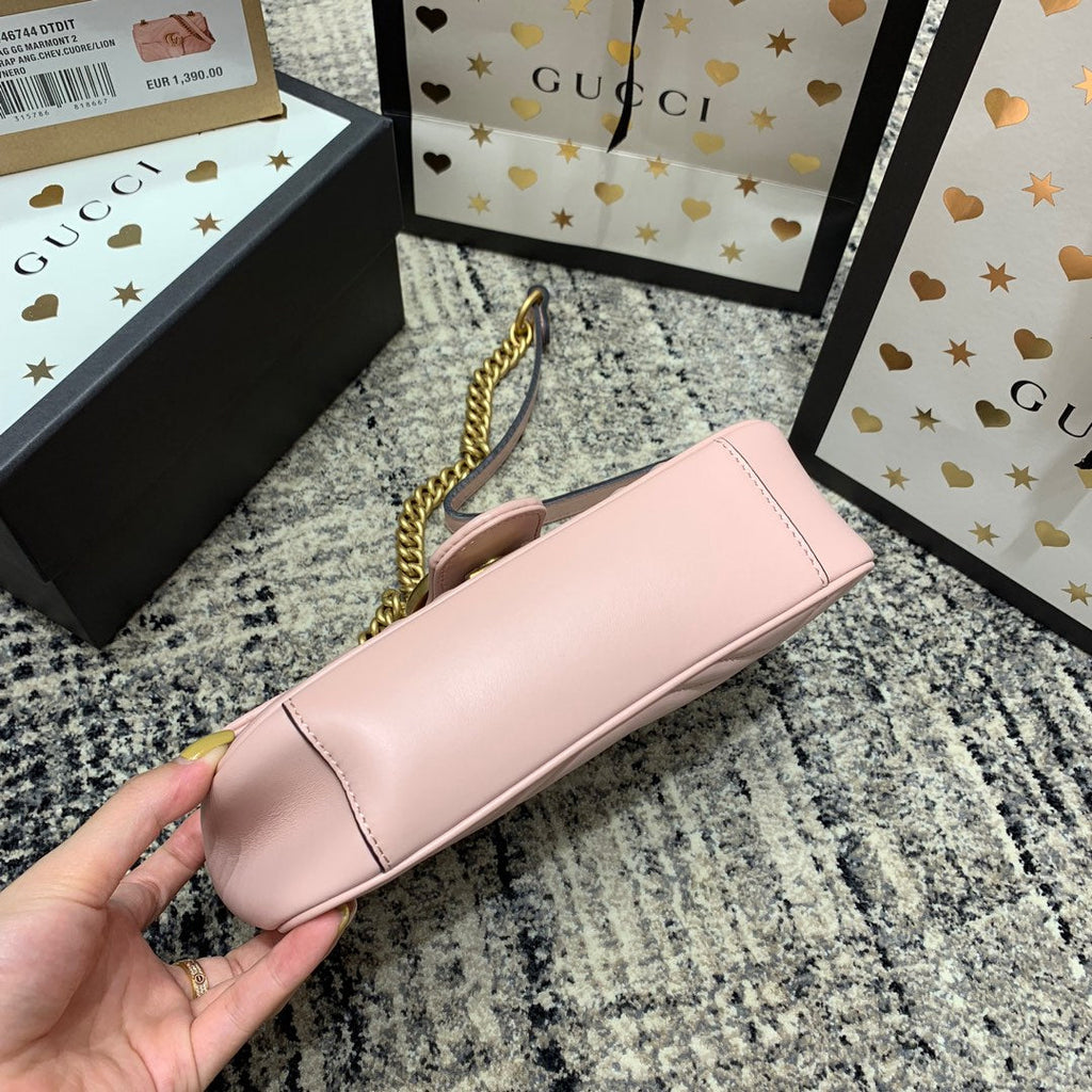 GG MARMONT 22CM CUIR DE VEAU ROSE QUINCAILLERIE DORÉ