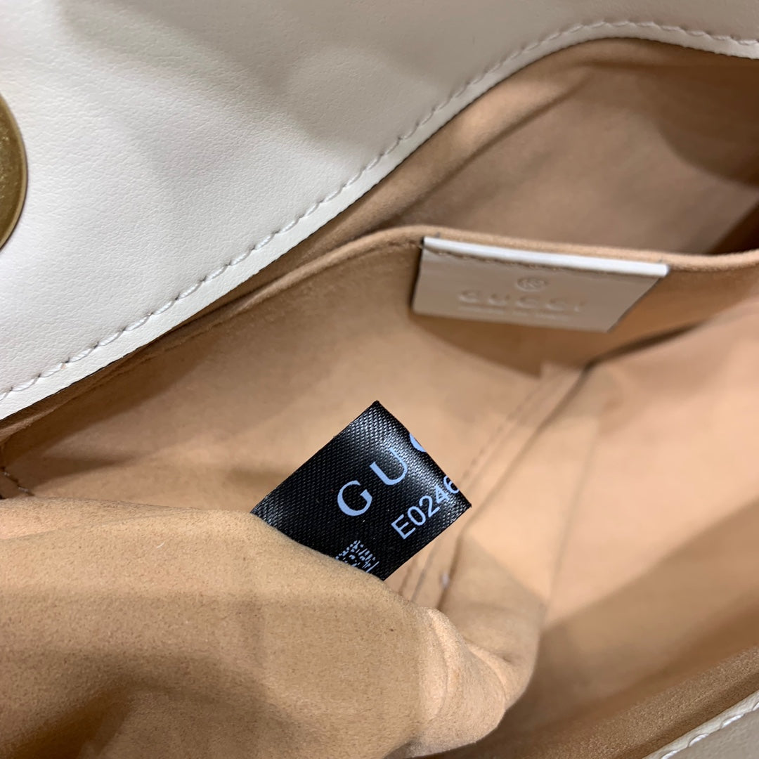 GG MARMONT 22CM CUIR DE VEAU BLANC QUINCAILLERIE DORÉ