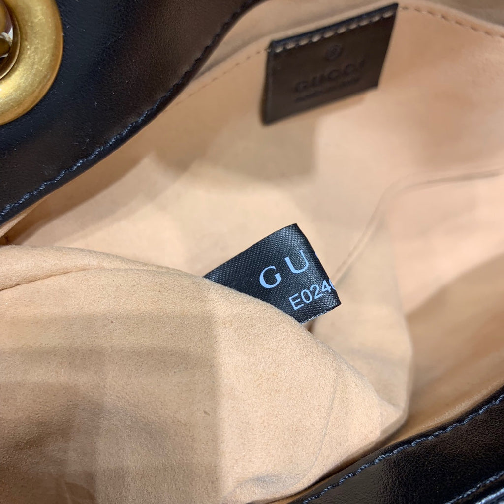 GG MARMONT 22CM CUIR DE VEAU NOIR QUINCAILLERIE DORÉ