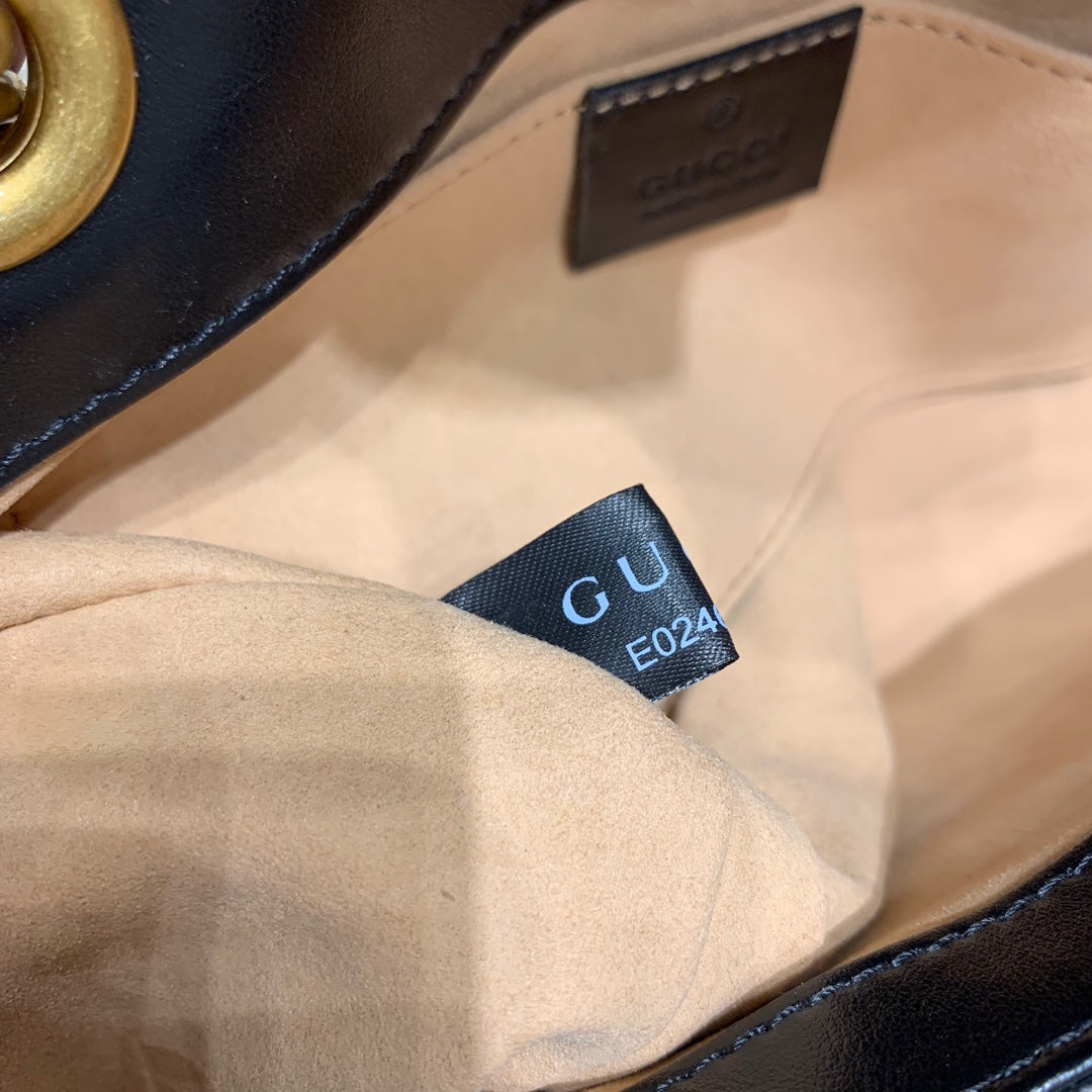 GG MARMONT 22CM CUIR DE VEAU NOIR QUINCAILLERIE DORÉ