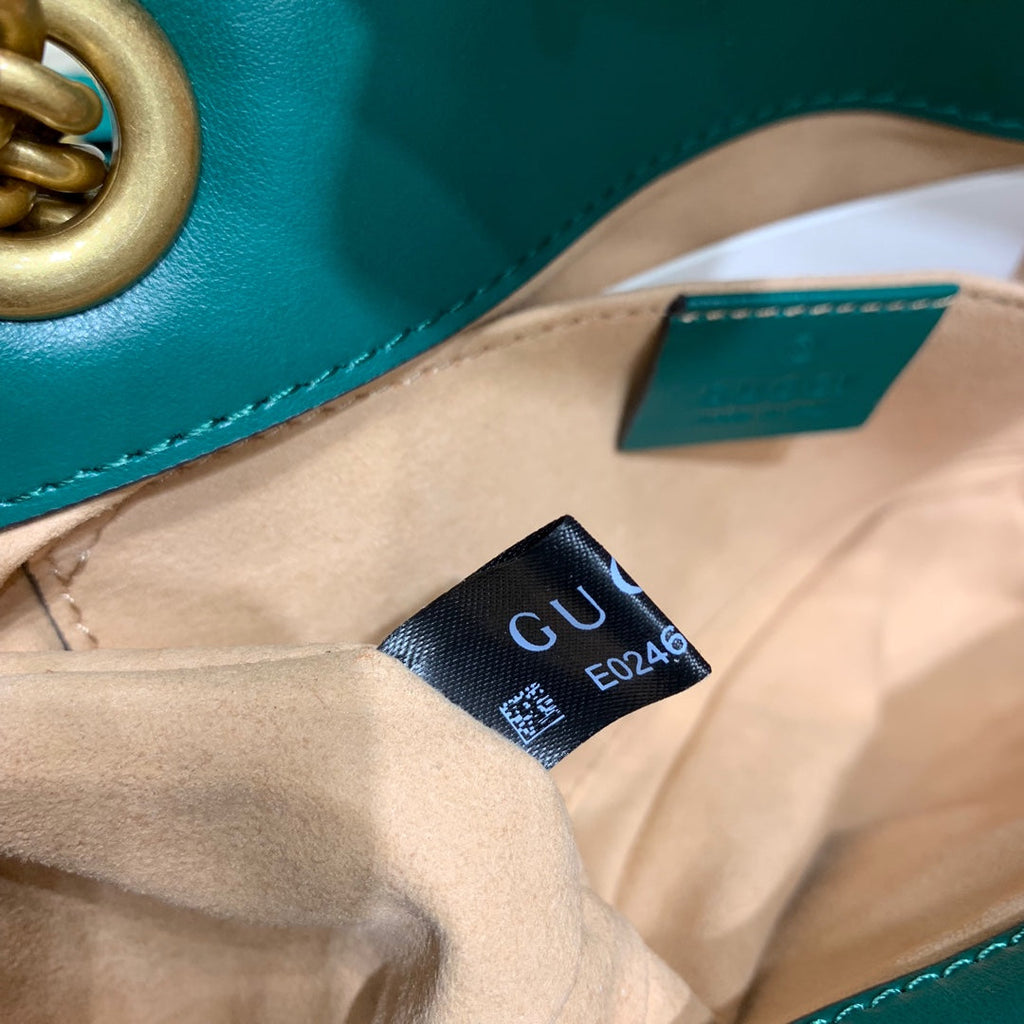 GG MARMONT 22CM CUIR DE VEAU TURQUOISE QUINCAILLERIE DORÉ