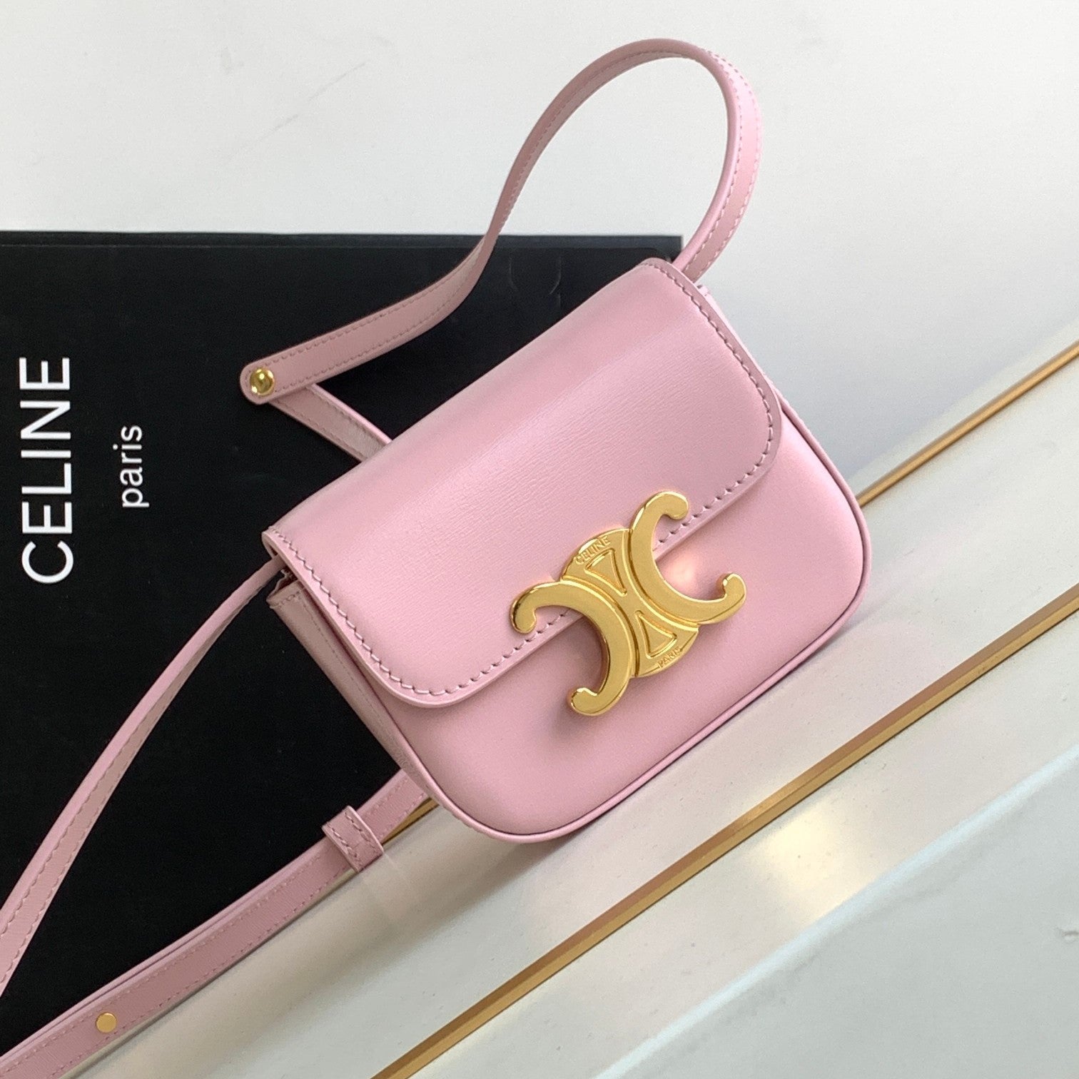 TEEN TRIOMPHE 11CM CUIR DE VEAU ROSE CLAIR