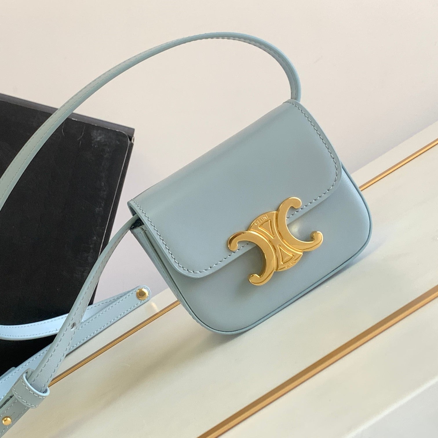 TEEN TRIOMPHE 11CM CUIR DE VEAU BLEU CLAIR