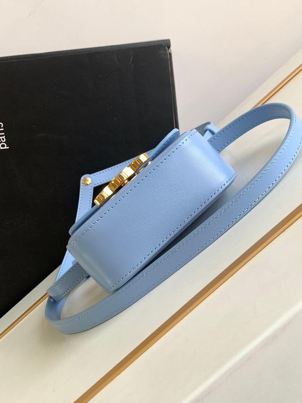 TEEN TRIOMPHE 11CM CUIR DE VEAU BLEU CIEL