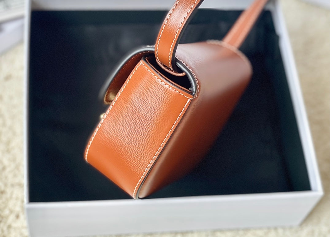 TEEN TRIOMPHE 11CM CUIR DE VEAU ORANGE
