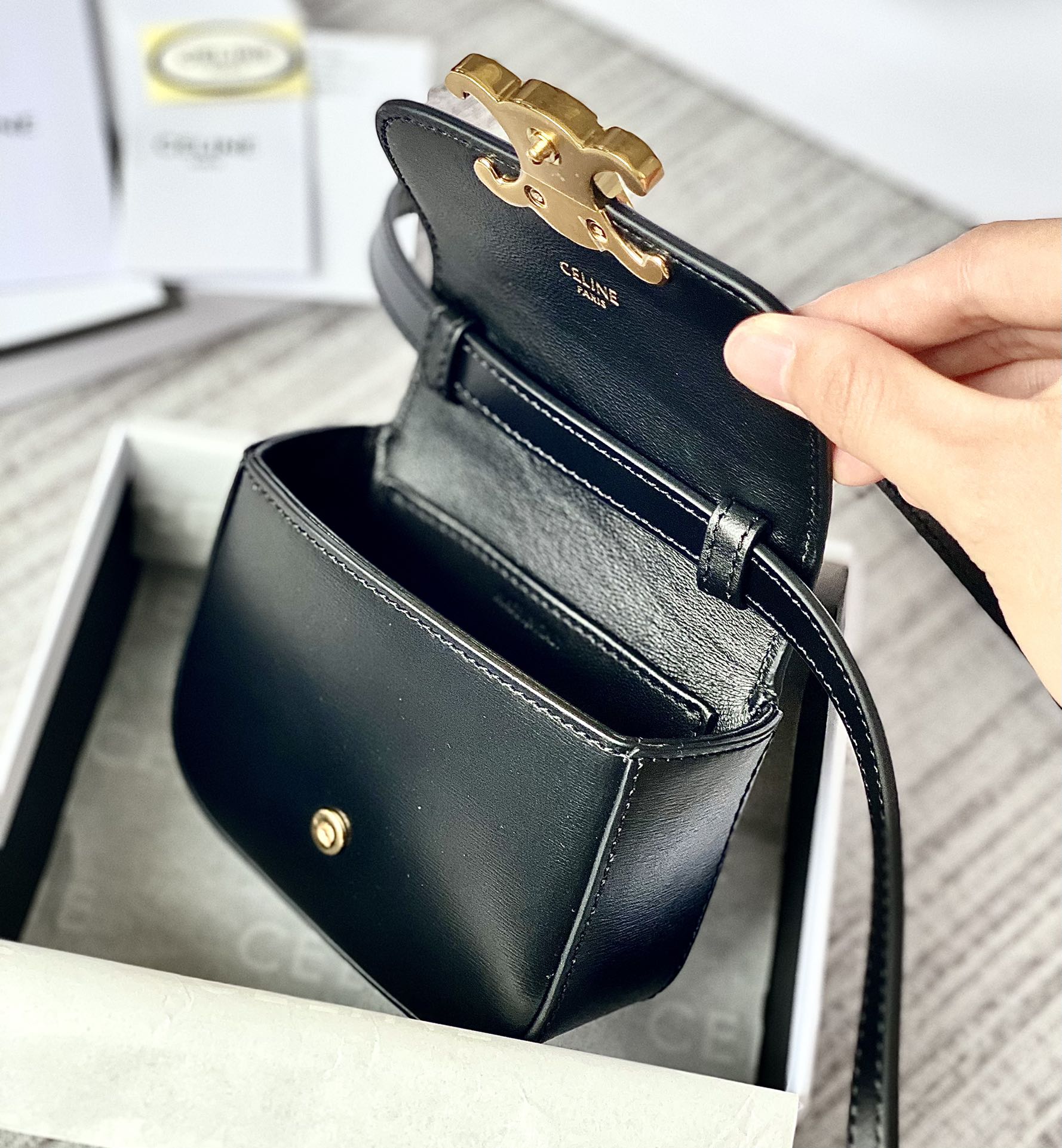 TEEN TRIOMPHE 11CM CUIR DE VEAU NOIR