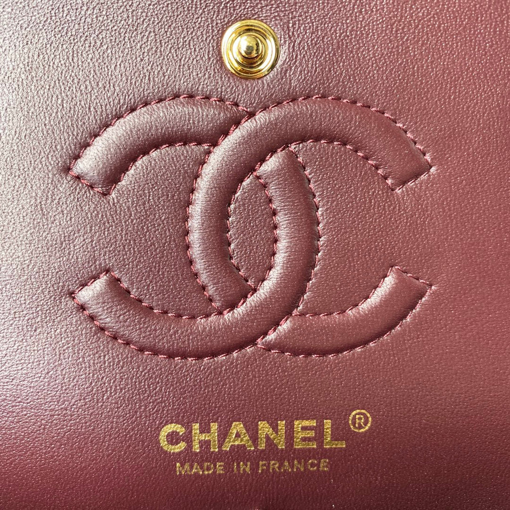 MEDIUM CLASSIC FLAP BAG 23CM BLACK LAMBSKIN GOLD HARDWARE