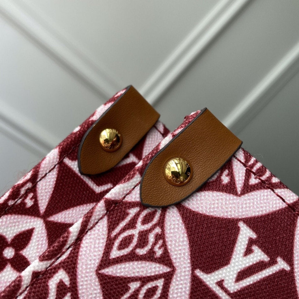 LV DEPUIS 1854 ONTHEGO GM TEXTILE ROUGE BORDEAUX